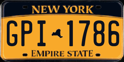 NY license plate GPI1786