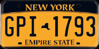 NY license plate GPI1793