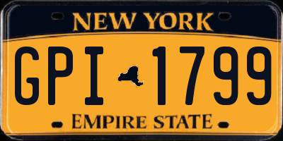 NY license plate GPI1799
