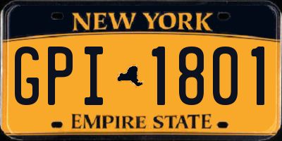 NY license plate GPI1801