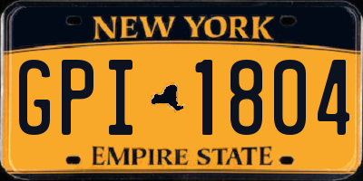 NY license plate GPI1804