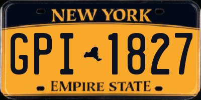 NY license plate GPI1827