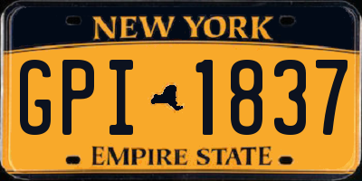 NY license plate GPI1837