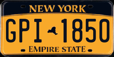 NY license plate GPI1850
