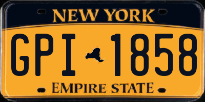 NY license plate GPI1858