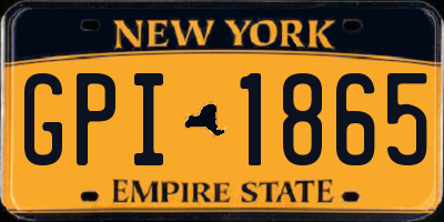 NY license plate GPI1865