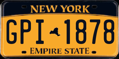 NY license plate GPI1878