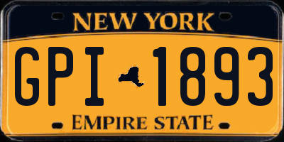 NY license plate GPI1893