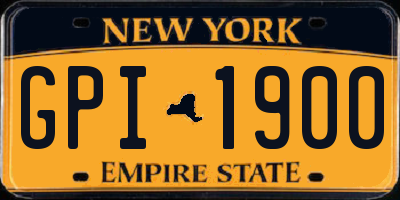 NY license plate GPI1900