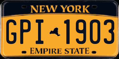 NY license plate GPI1903