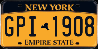 NY license plate GPI1908