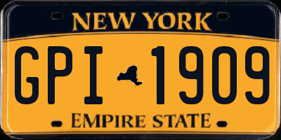 NY license plate GPI1909