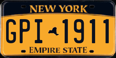 NY license plate GPI1911