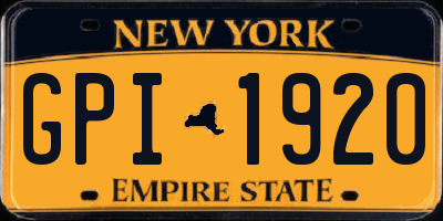 NY license plate GPI1920