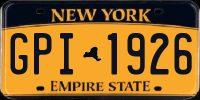 NY license plate GPI1926