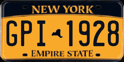 NY license plate GPI1928