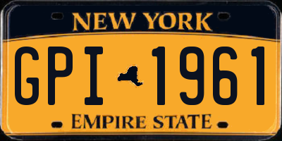 NY license plate GPI1961