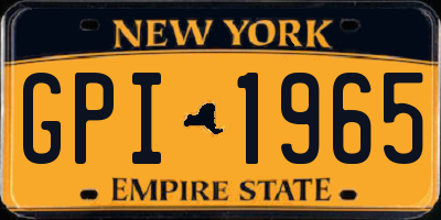 NY license plate GPI1965