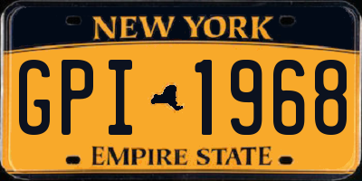 NY license plate GPI1968