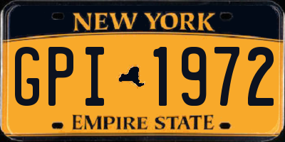 NY license plate GPI1972