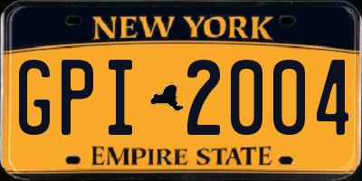 NY license plate GPI2004