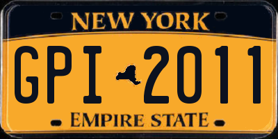 NY license plate GPI2011