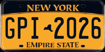 NY license plate GPI2026