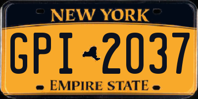 NY license plate GPI2037
