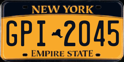 NY license plate GPI2045