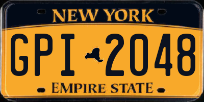 NY license plate GPI2048