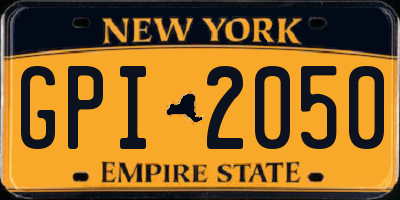 NY license plate GPI2050