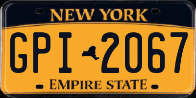 NY license plate GPI2067