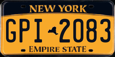 NY license plate GPI2083