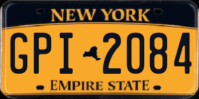 NY license plate GPI2084