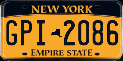 NY license plate GPI2086