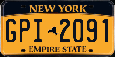 NY license plate GPI2091