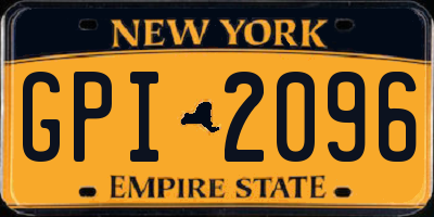 NY license plate GPI2096