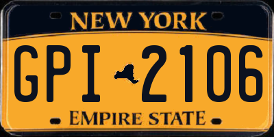 NY license plate GPI2106