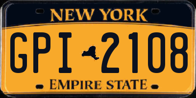 NY license plate GPI2108