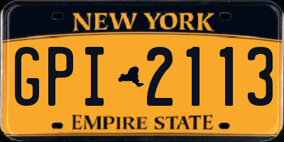 NY license plate GPI2113