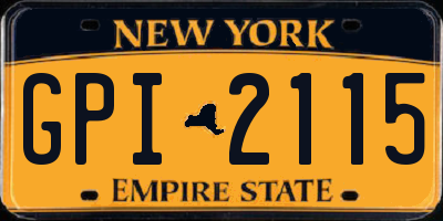 NY license plate GPI2115