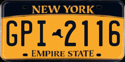 NY license plate GPI2116
