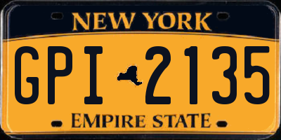 NY license plate GPI2135
