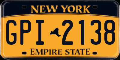 NY license plate GPI2138