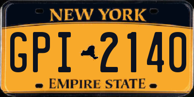 NY license plate GPI2140