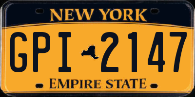 NY license plate GPI2147