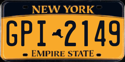 NY license plate GPI2149