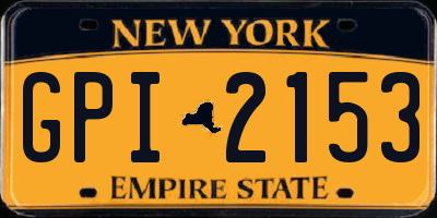 NY license plate GPI2153