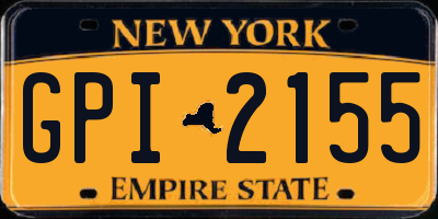 NY license plate GPI2155