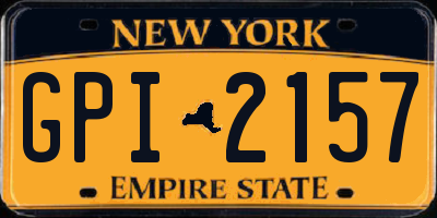 NY license plate GPI2157